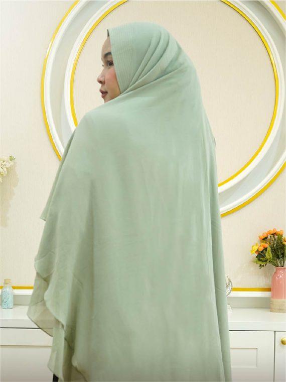 Two Layer - Khimar Only (Sage) - Gambar 2