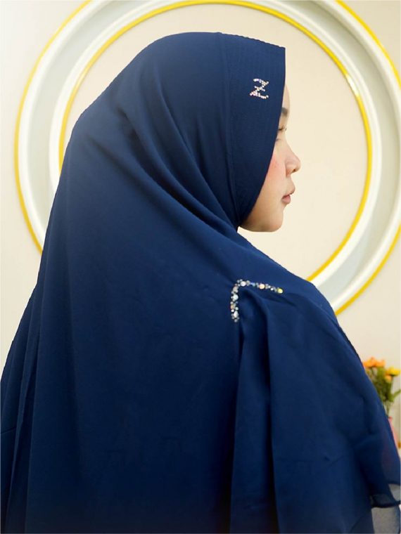 ABINA - Gamis Set (Navy) - Gambar 2
