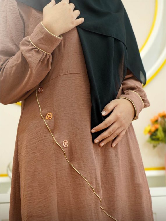 AISYAH - Dress Only (Mocca) - Gambar 2
