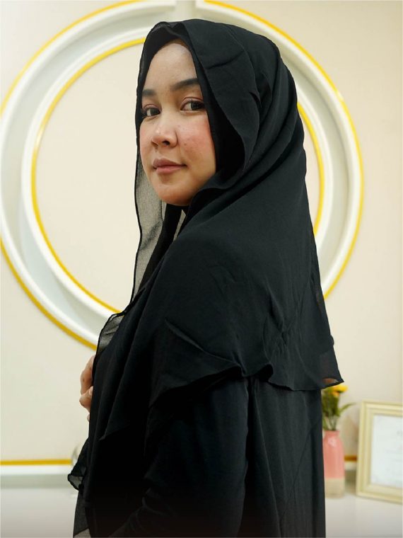 ANNISA – Khimar Only (Black) - Gambar 3