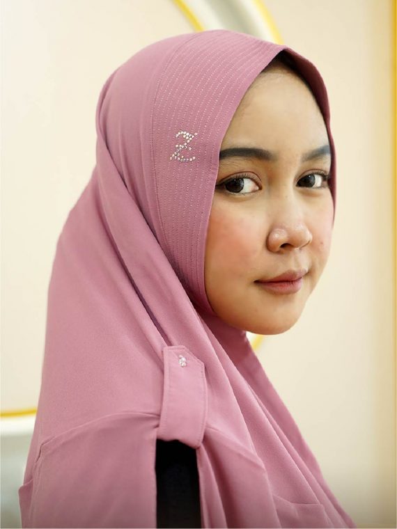 DANIA – Khimar Only (Frozen Raspberry) - Gambar 2