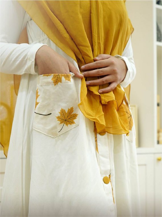 MAPLE - Gamis Set (Yellow White) - Gambar 2