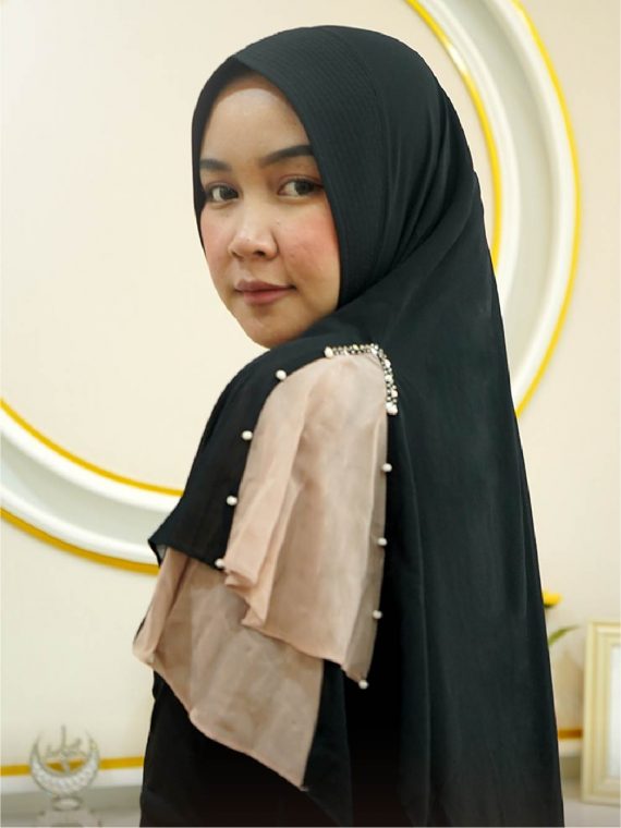 NUNNAH – Khimar Only (Black) - Gambar 2