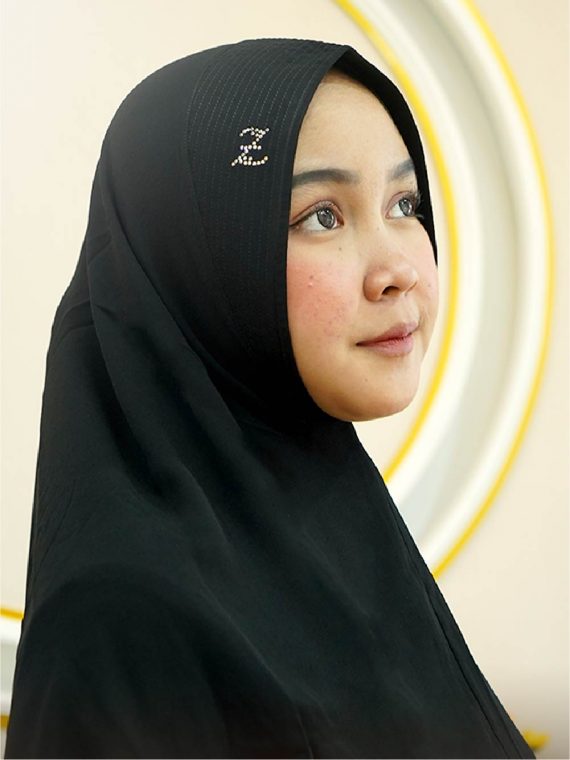 NUNNAH – Khimar Only (Black) - Gambar 3