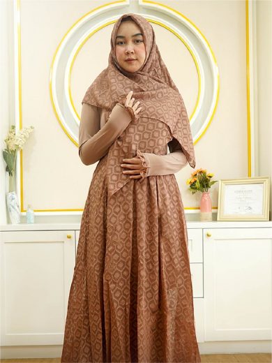 SIFFON - Gamis Set (Cokelat)