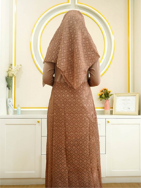 SIFFON - Gamis Set (Cokelat) - Gambar 3