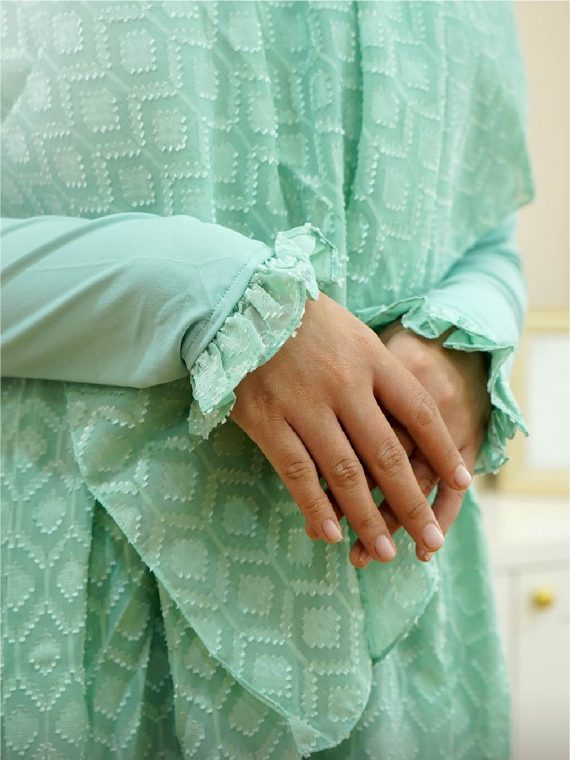 SIFFON - Gamis Set (Sage) - Gambar 2