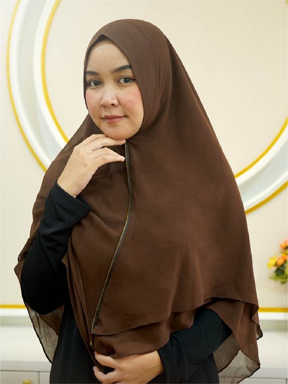 ZIPPY - Plain Khimar Only (Cokelat)