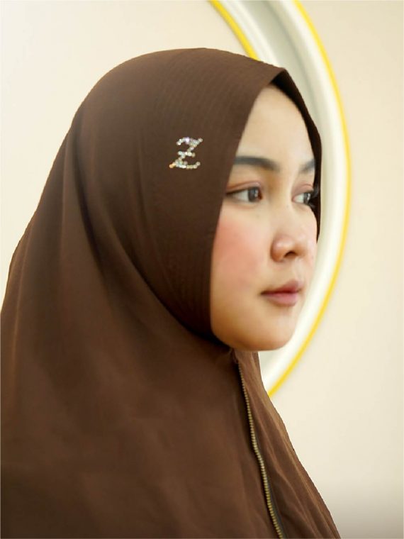 ZIPPY - Plain Khimar Only (Cokelat) - Gambar 2