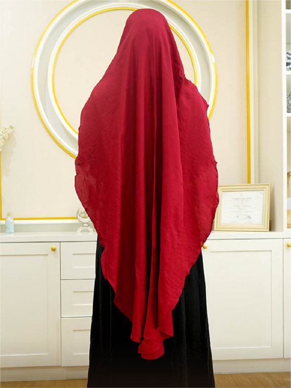 ADINDA – Gamis Set (Black Maroon) - Gambar 3