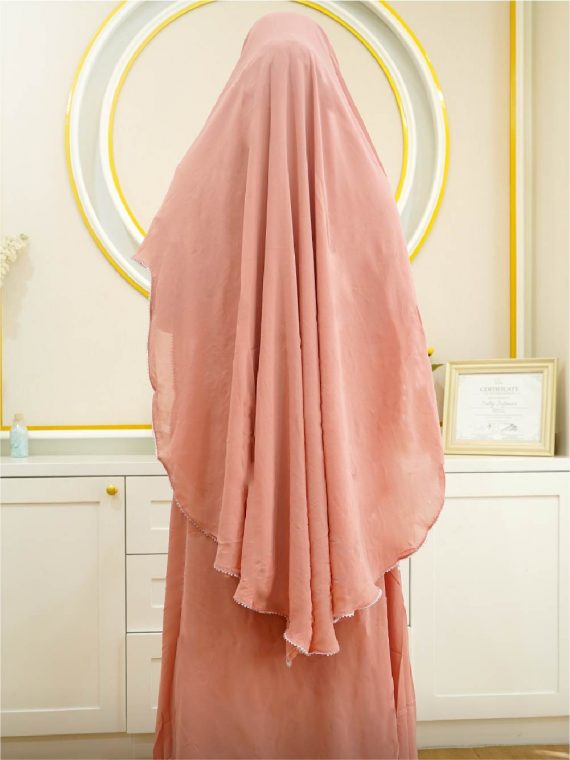 AGIYA – Gamis Set (Peach) - Gambar 3