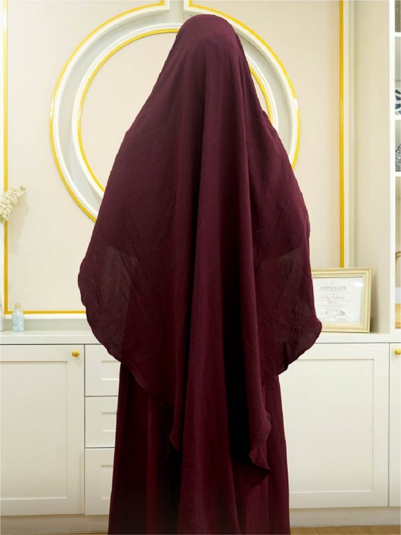 AISYAH – Gamis Set (Maroon) - Gambar 3