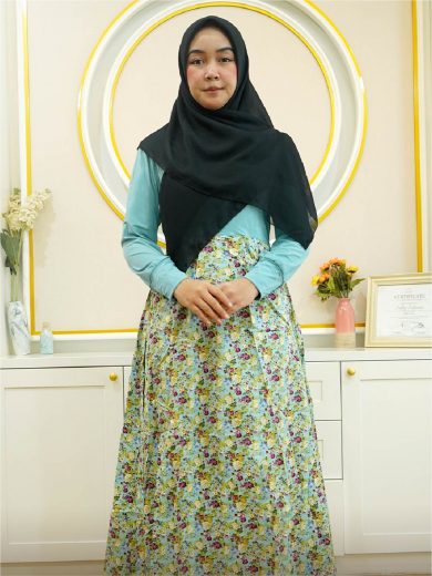 Gamis Only Katun Motif Bunga (Deeptu)