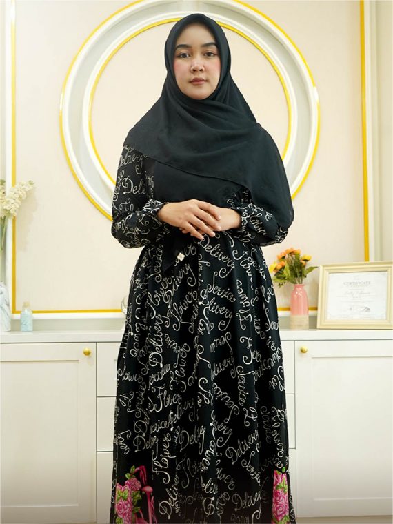 Gamis Only Motif Typography (Black)