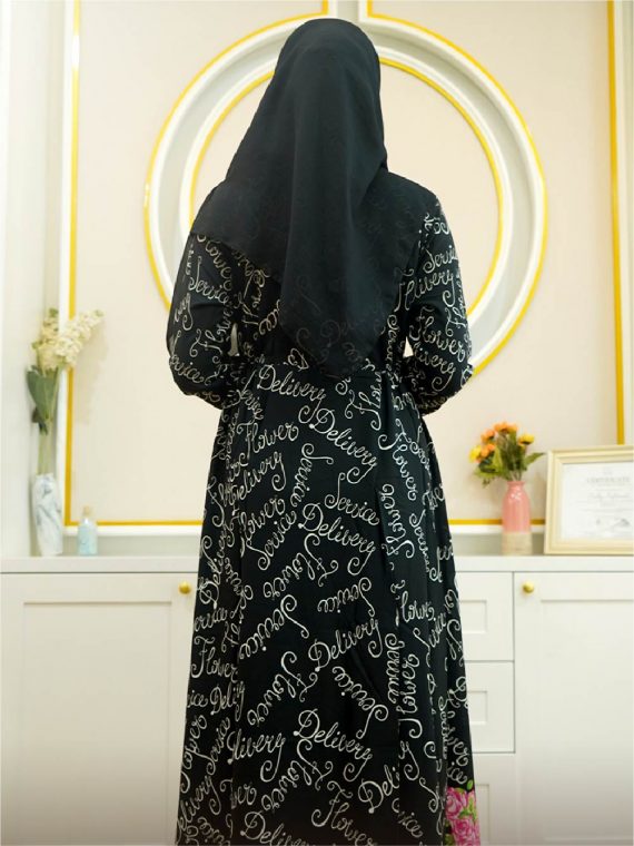 Gamis Only Motif Typography (Black) - Gambar 3