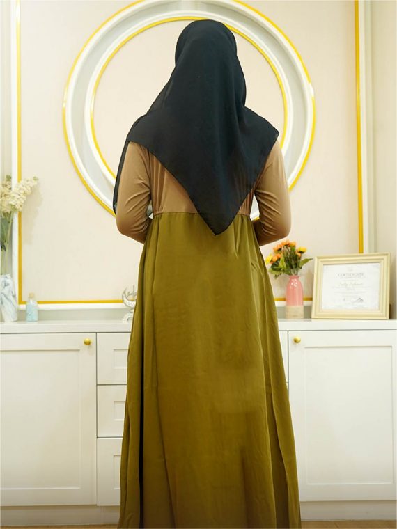 ZIPPER FRILL – Dress Only (Olive) - Gambar 3