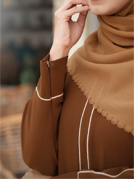 NAURA – Gamis Set (Mocca) - Gambar 3