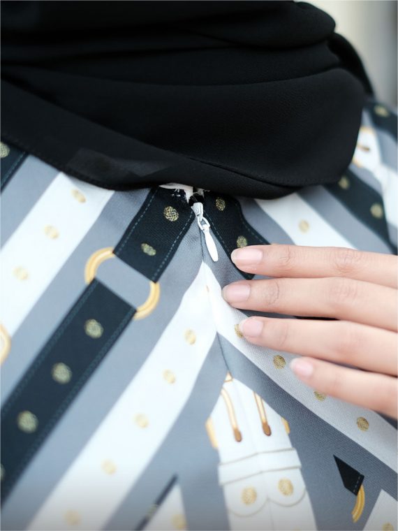 LEONA – Gamis Set (Black) - Gambar 4