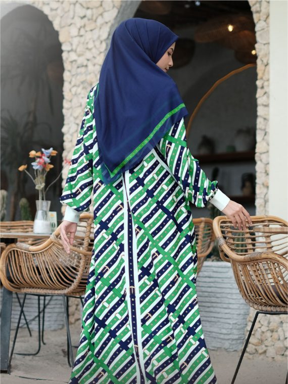 LEONA – Gamis Set (Green) - Gambar 2