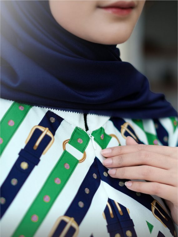 LEONA – Gamis Set (Green) - Gambar 4